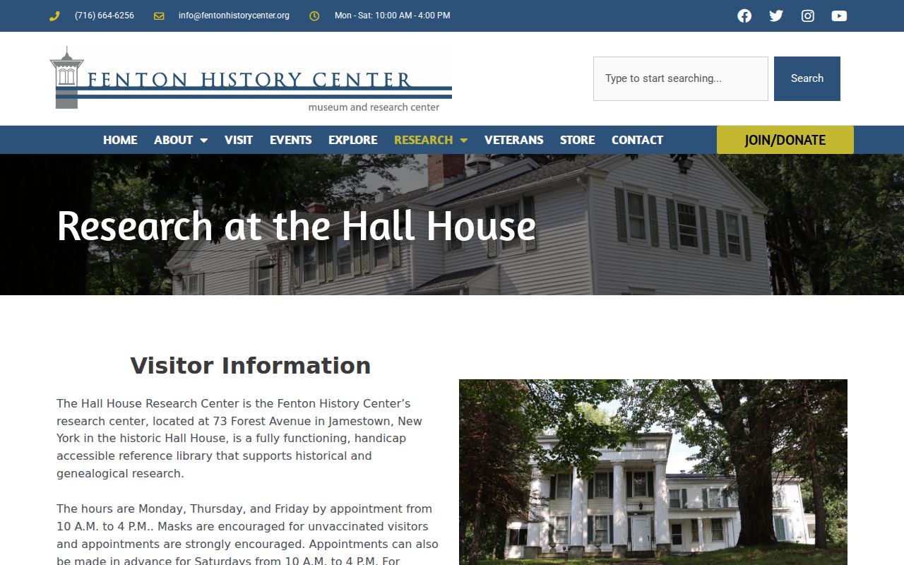 Jamestown city directory research access at Fenton History Center