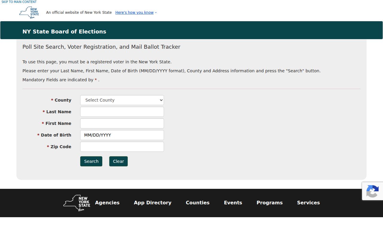 Jamestown residents directory New York voter lookup fields